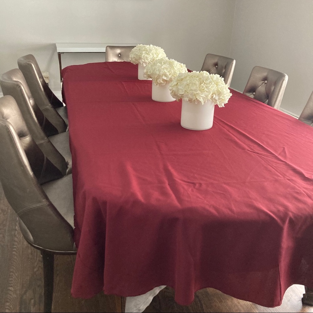 Dark red burgundy tablecloth